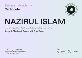 semrush seo crash course certificate - nazirul-islam Nakib